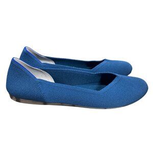 Rothys Blue Knit Womens Ballet Flats Size W10.5 Made With 100% Recycled Material